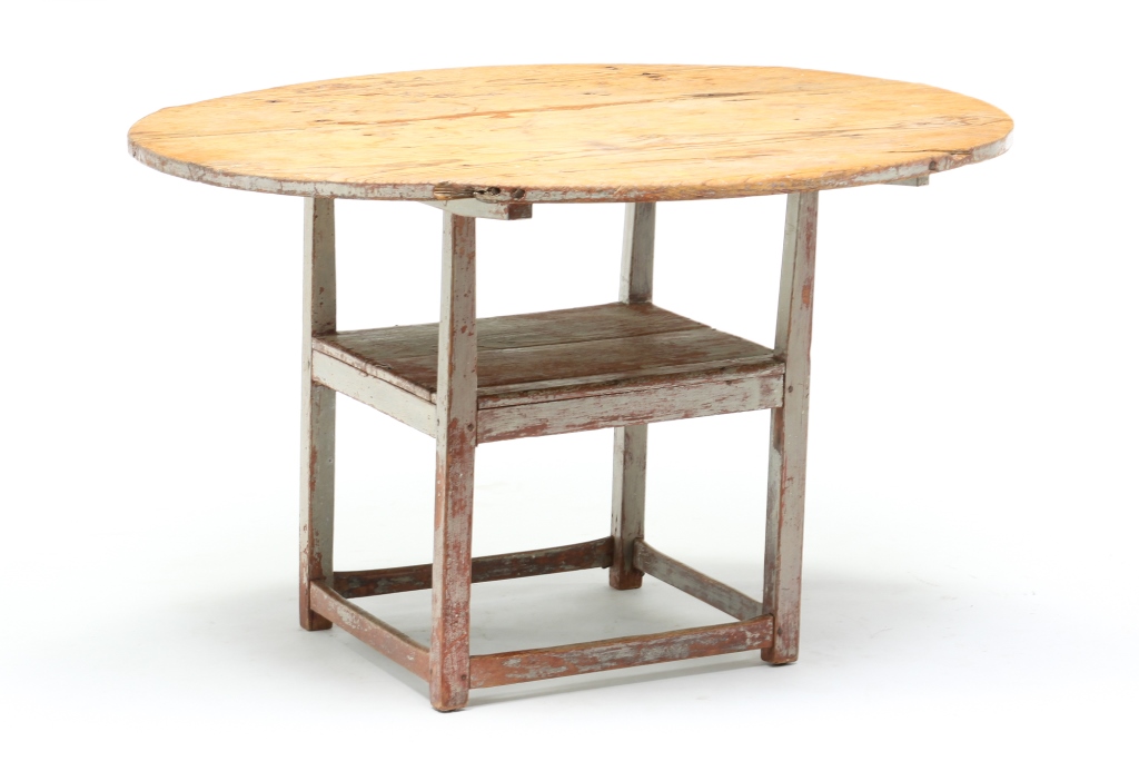 AMERICAN PAINTED HUTCH TABLE. First