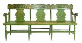 AMERICAN PAINTED WOOD BENCH, L
