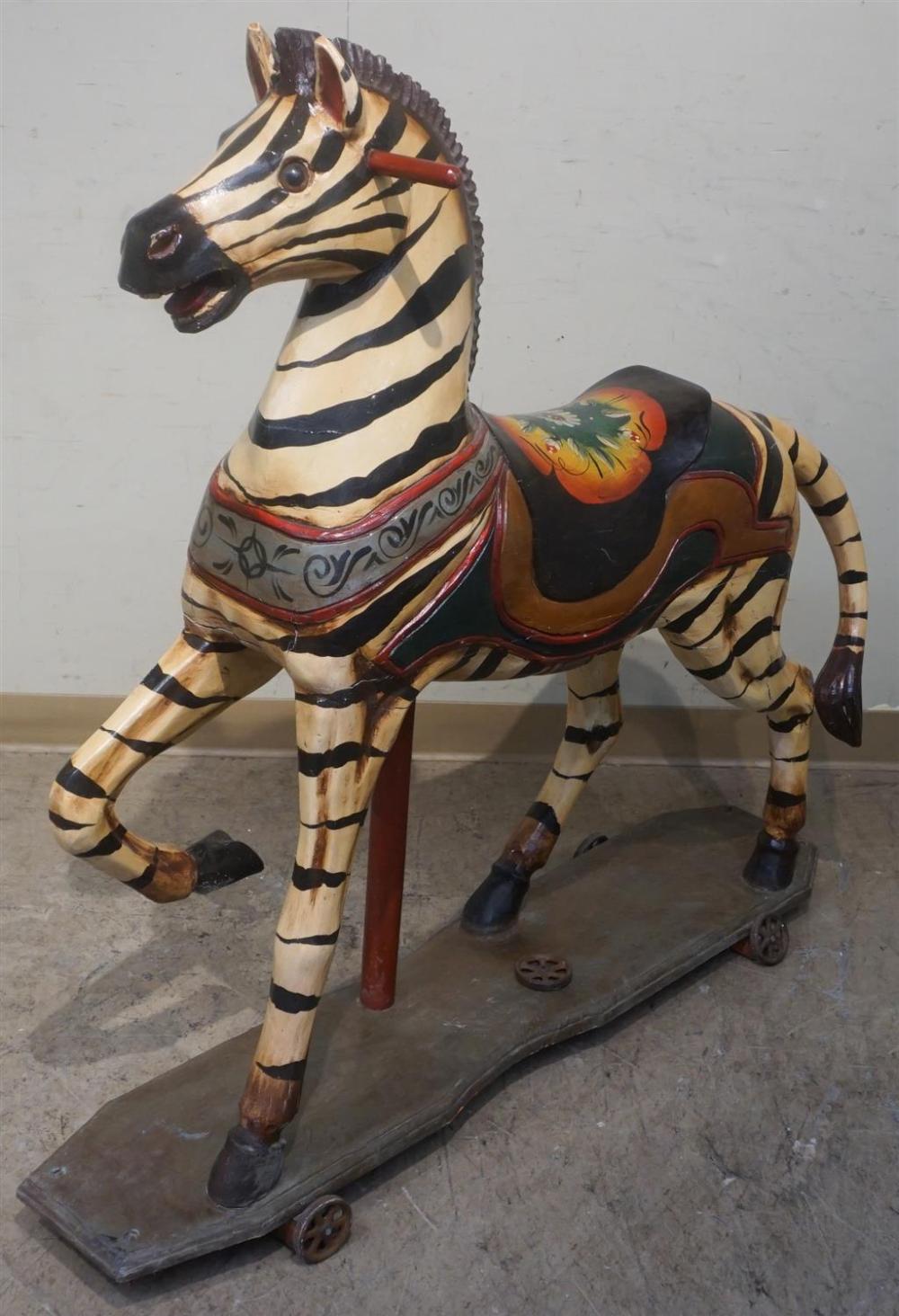 AMERICAN PAINTED WOOD CAROUSEL