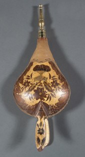 American painted wood leather