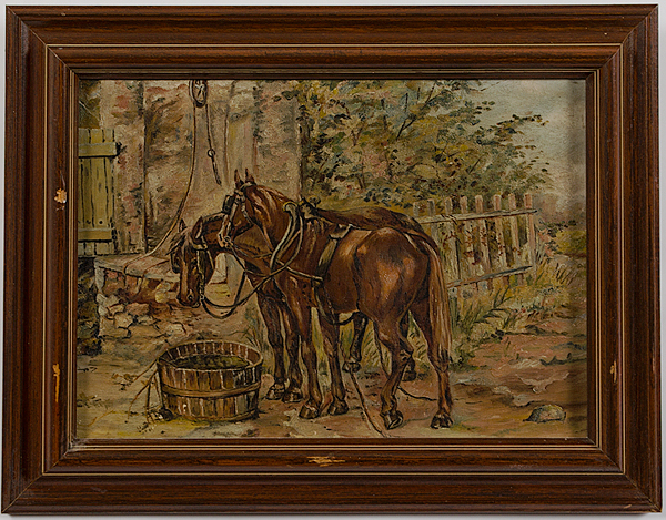 American Painting of Horses Oil