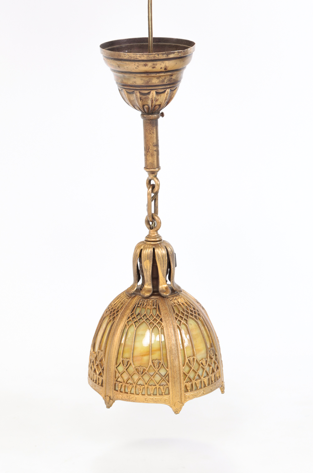AMERICAN PANELED SLAG GLASS HANGING