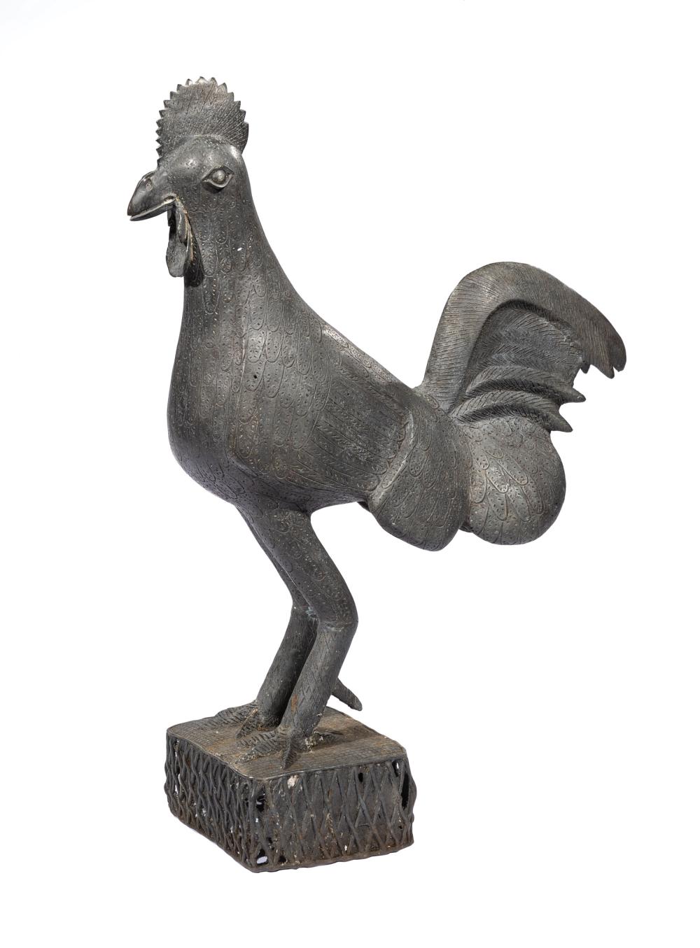 AMERICAN PATINATED BRONZE FIGURE OF