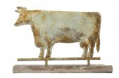 AMERICAN PATINATED METAL COW W
