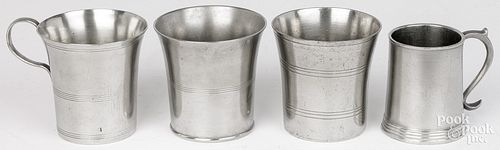 AMERICAN PEWTER BEAKERS AND