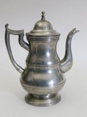 AMERICAN PEWTER COFFEE POT BY