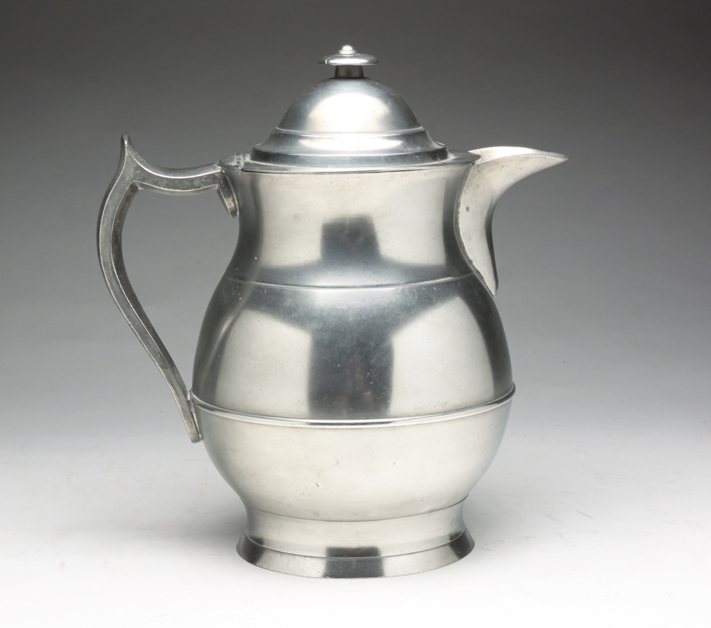 AMERICAN PEWTER PITCHER. First half