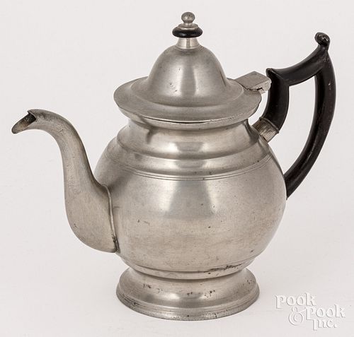 AMERICAN PEWTER TEAPOT, 19TH