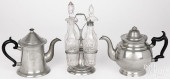 AMERICAN PEWTER TEAPOTS AND CR