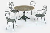AMERICAN, PIERCED CAFE SET (5)