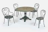 AMERICAN, PIERCED CAFE SET (5)