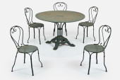 AMERICAN, PIERCED CAFE SET (6)