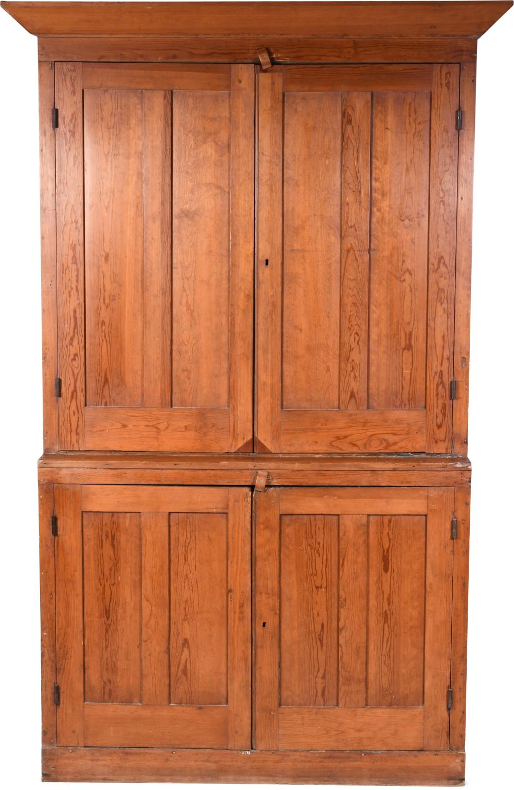 AMERICAN PINE STEP BACK CUPBOARD,