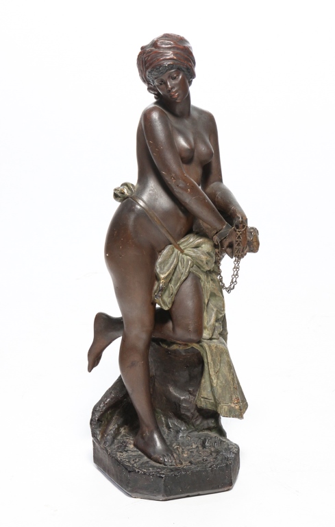 AMERICAN PLASTER STATUE OF A