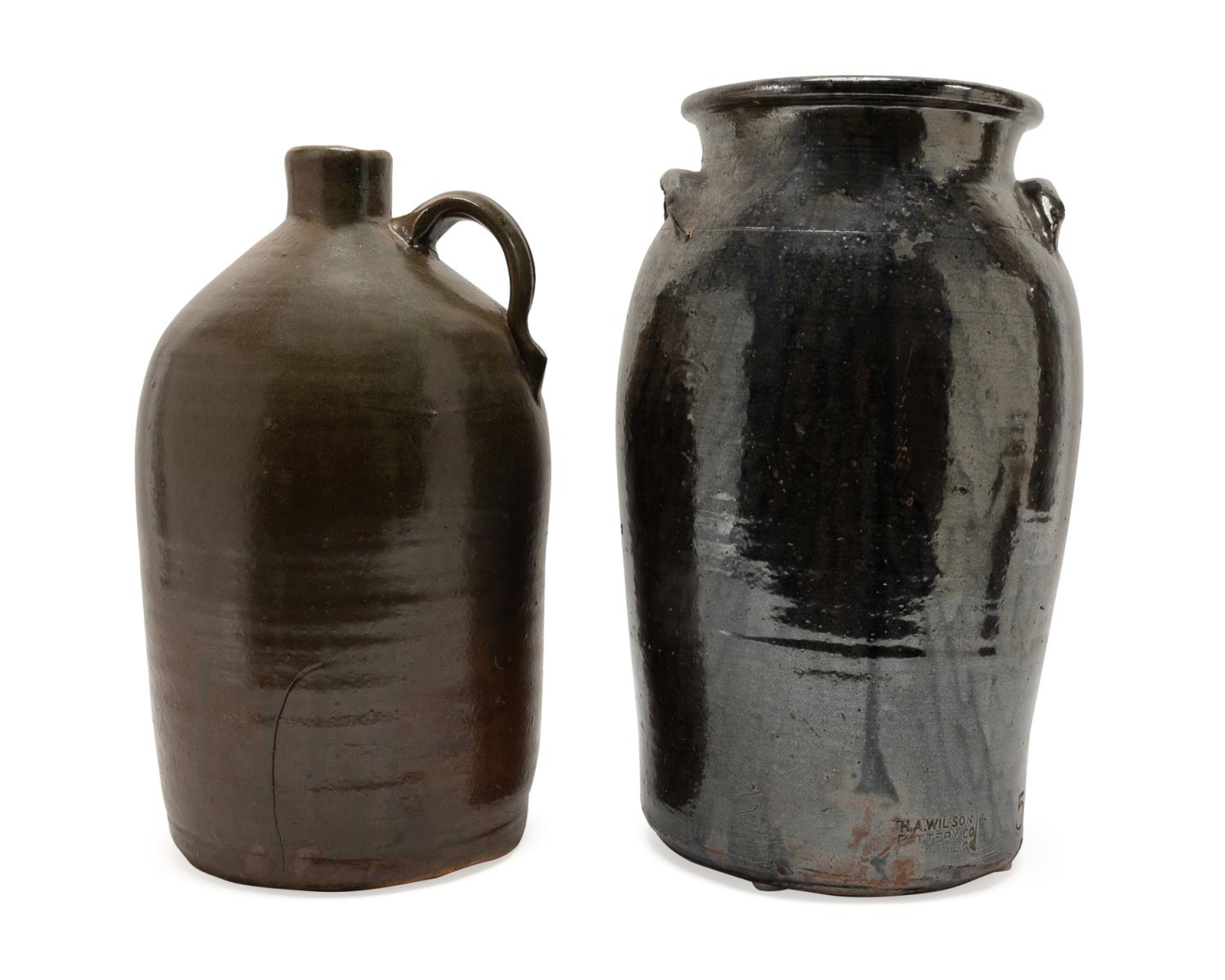 AMERICAN POTTERY CROCK & JUG,