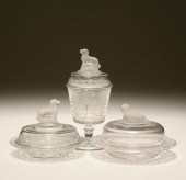 American pressed glass; two co