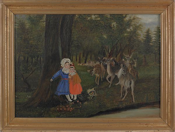American primitive oil on canvas