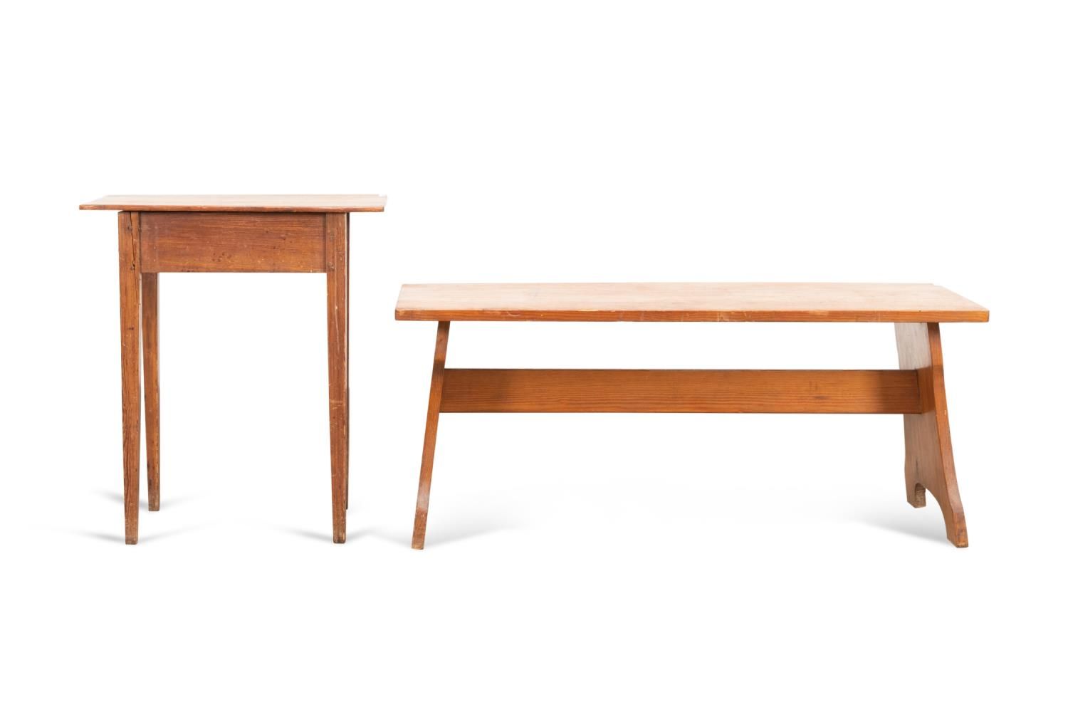 AMERICAN PRIMITIVE PINE TABLE AND
