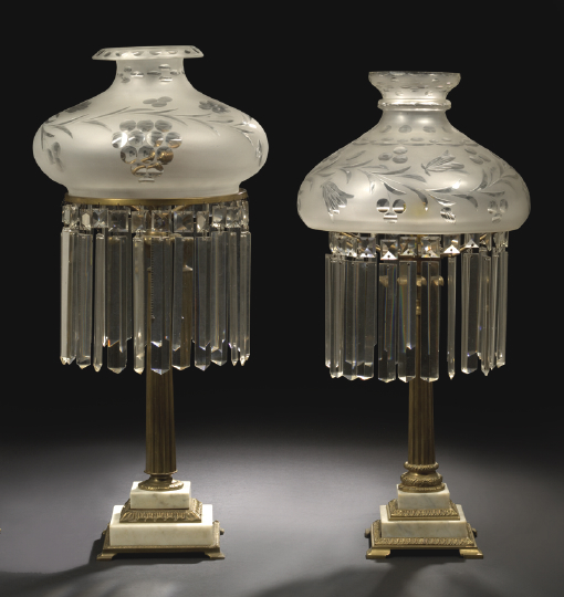 American Prism-Hung Gilt-Brass