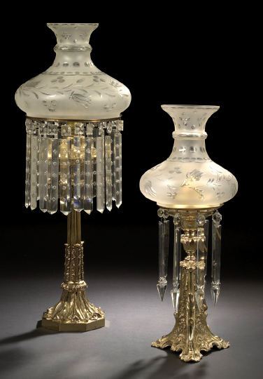 American Prism-Hung Gilt-Brass