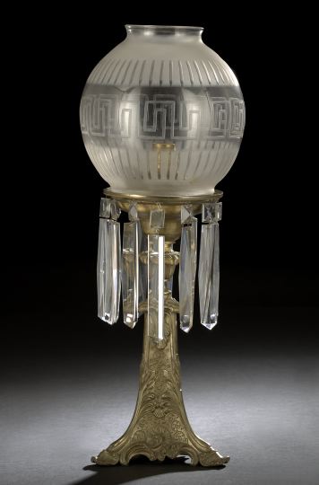 American Prism-Hung Gilt-Bronze and