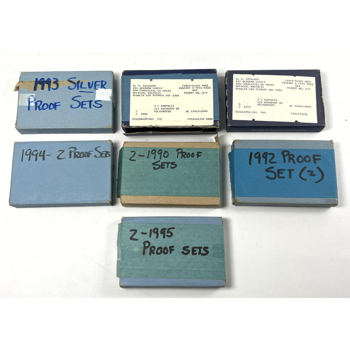 American Proof Coins Sets. 1990