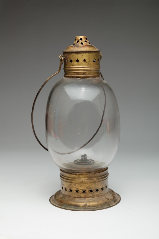 AMERICAN PUNCHED BRASS LANTERN. Mid