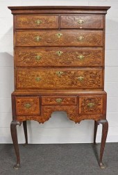 American Queen Anne inlaid wal