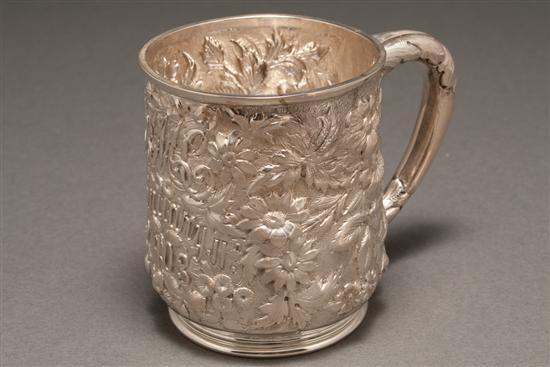 American repousse silver cann,