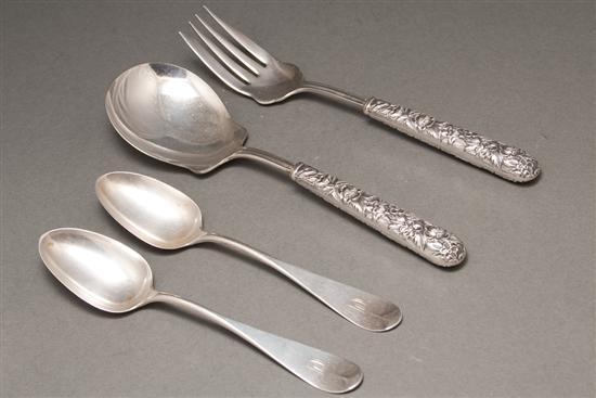 American repousse silver handled