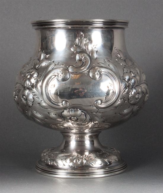 American repousse silver waste bowl