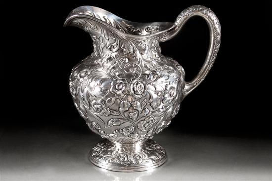 American repousse silver water