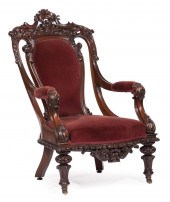 AMERICAN ROCOCO CARVED MAHOGAN