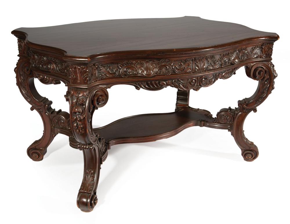 AMERICAN ROCOCO CARVED MAHOGANY