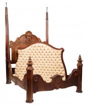 AMERICAN ROCOCO CARVED MAHOGAN
