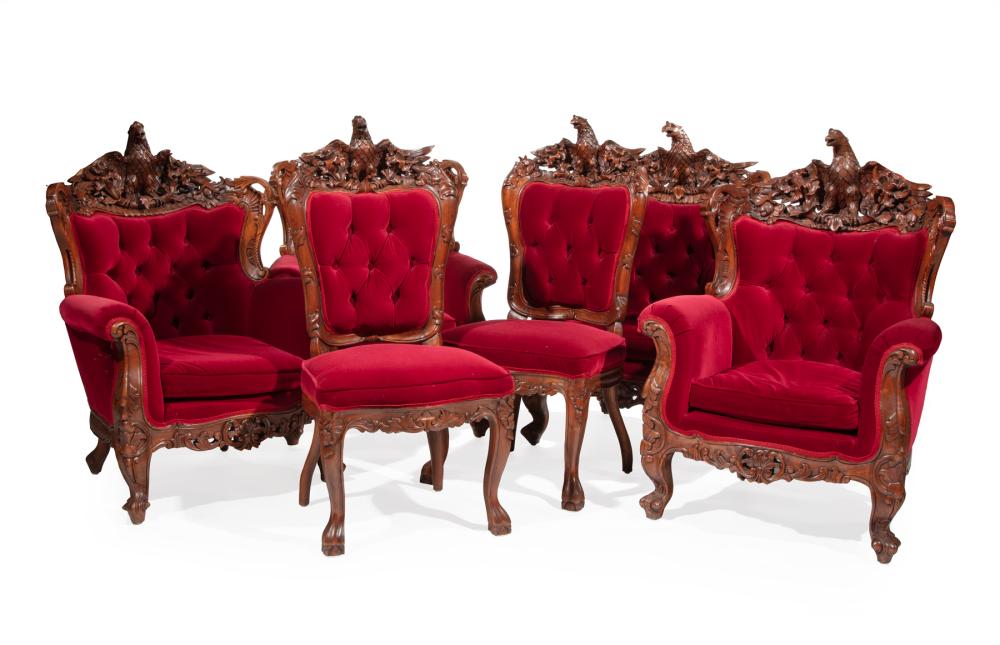 AMERICAN ROCOCO CARVED OAK