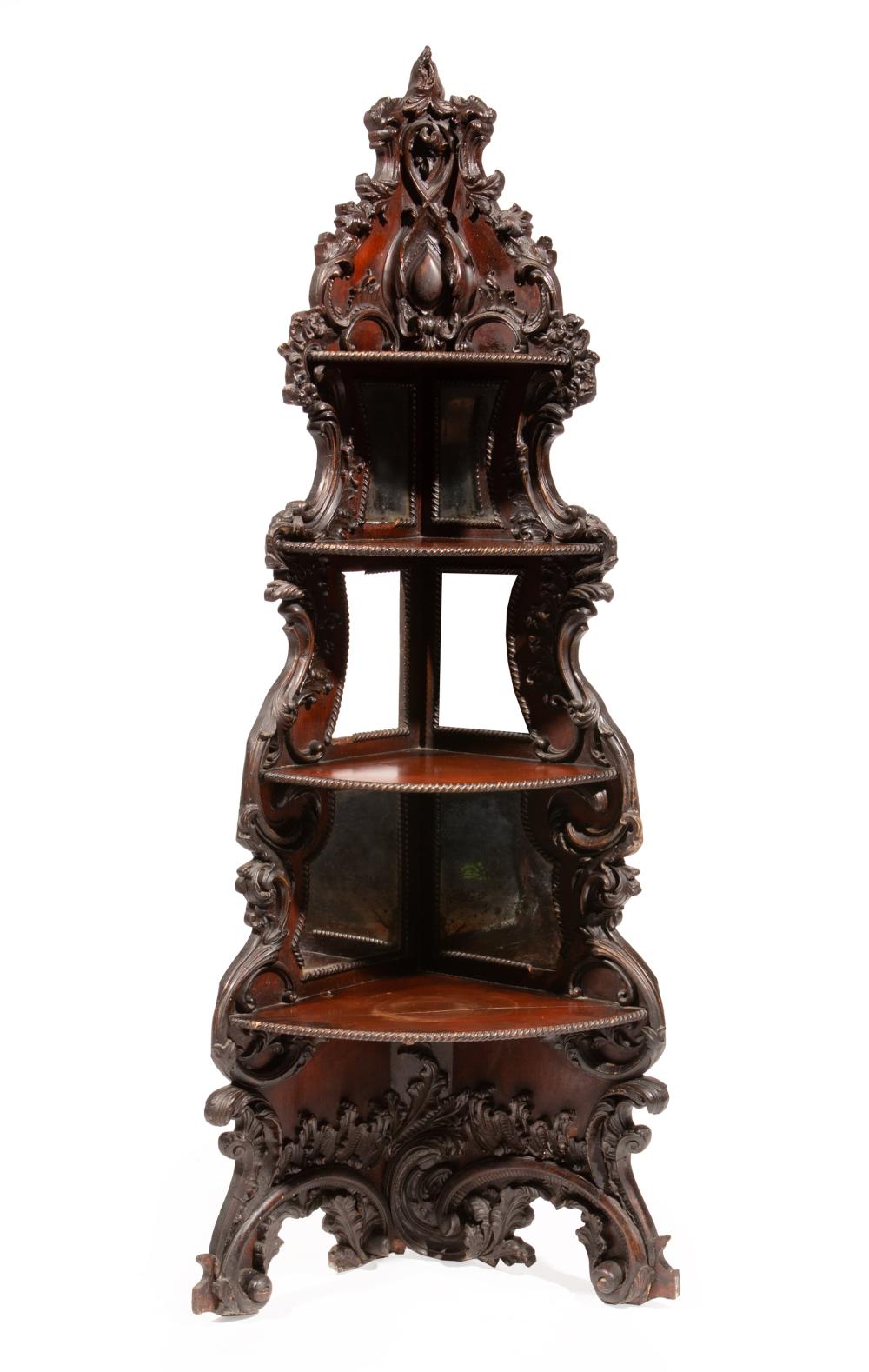 AMERICAN ROCOCO CARVED ROSEWOOD