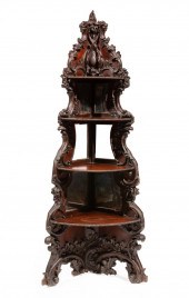 AMERICAN ROCOCO CARVED ROSEWOO