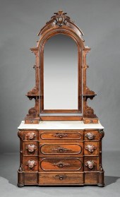 AMERICAN ROCOCO CARVED ROSEWOO