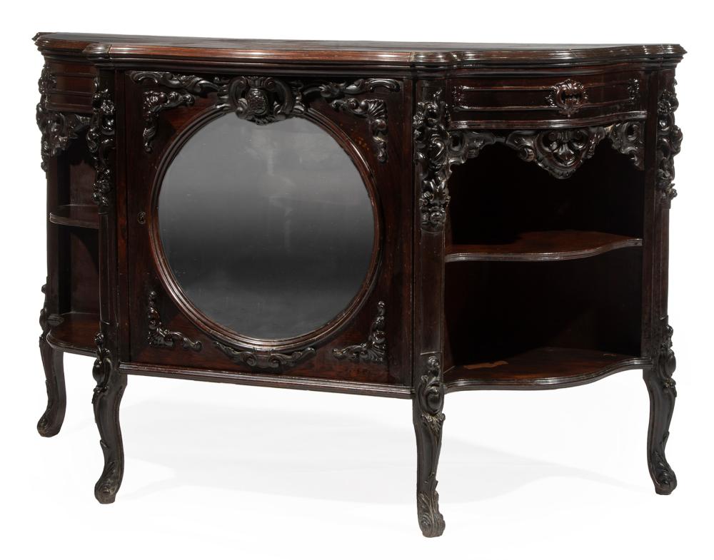AMERICAN ROCOCO CARVED ROSEWOOD