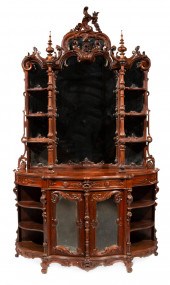 AMERICAN ROCOCO CARVED ROSEWOO