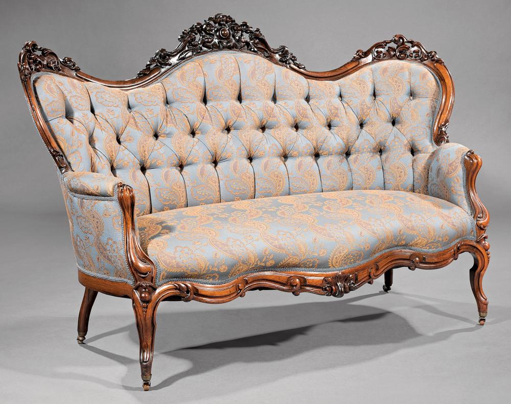 AMERICAN ROCOCO CARVED ROSEWOOD