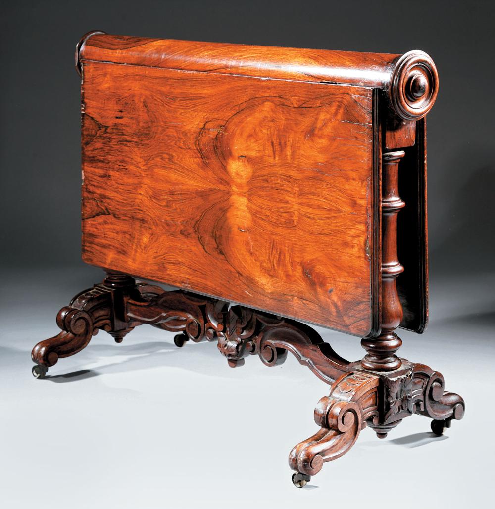 AMERICAN ROCOCO CARVED ROSEWOOD