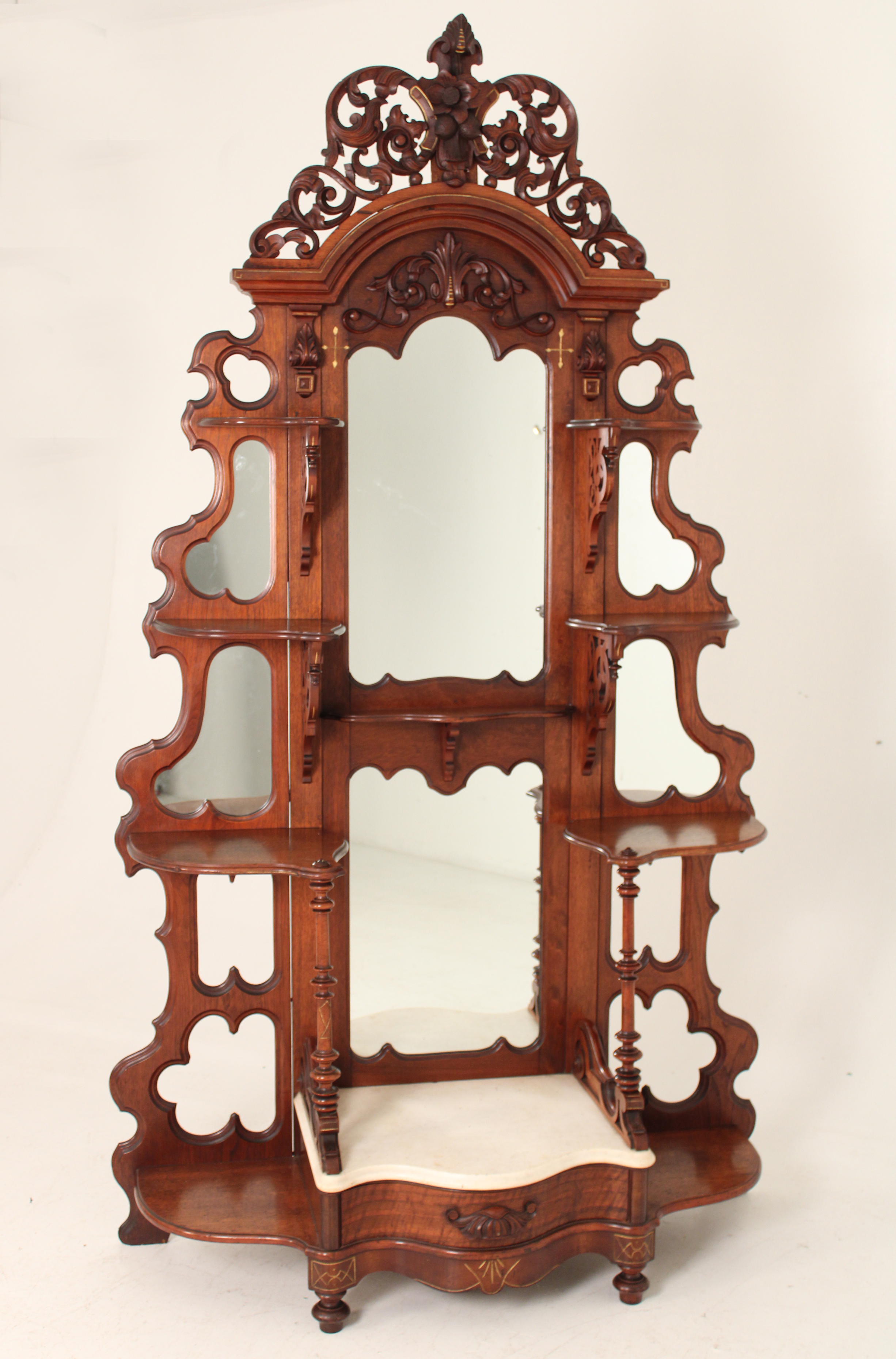 AMERICAN ROCOCO CARVED WALNUT