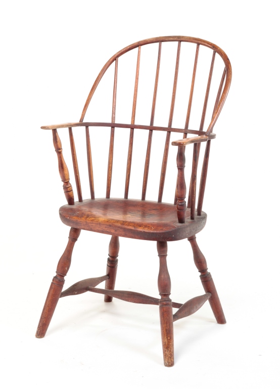 AMERICAN SACKBACK WINDSOR ARMCHAIR.