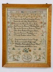 AMERICAN SAMPLER DATED 1793 WR