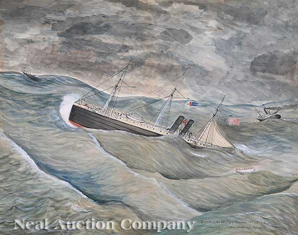 American School 19th c. "Sinking of