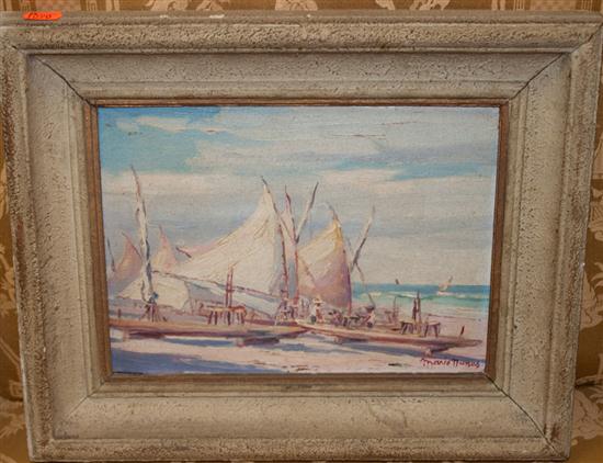 American school 20th century. Boats