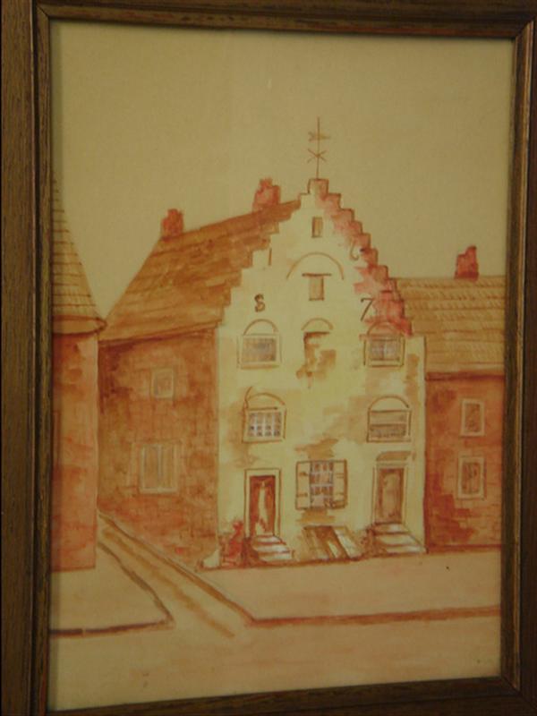 American School, DE, 20th c, w/c,