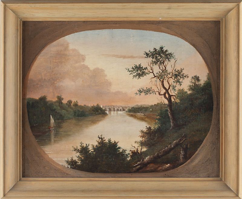 American School Landscape with City